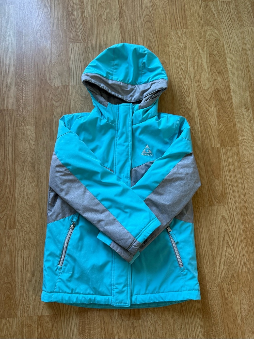 Gerry Women Teal and Gray Hooded  Jacket - Size S